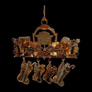 Danbury mint holiday mantle 2009 annual gold christmas ornament